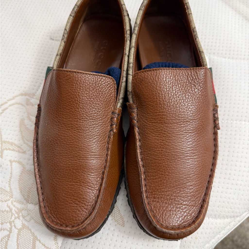 Gucci Tan Leather Men's Slip-On Loafers